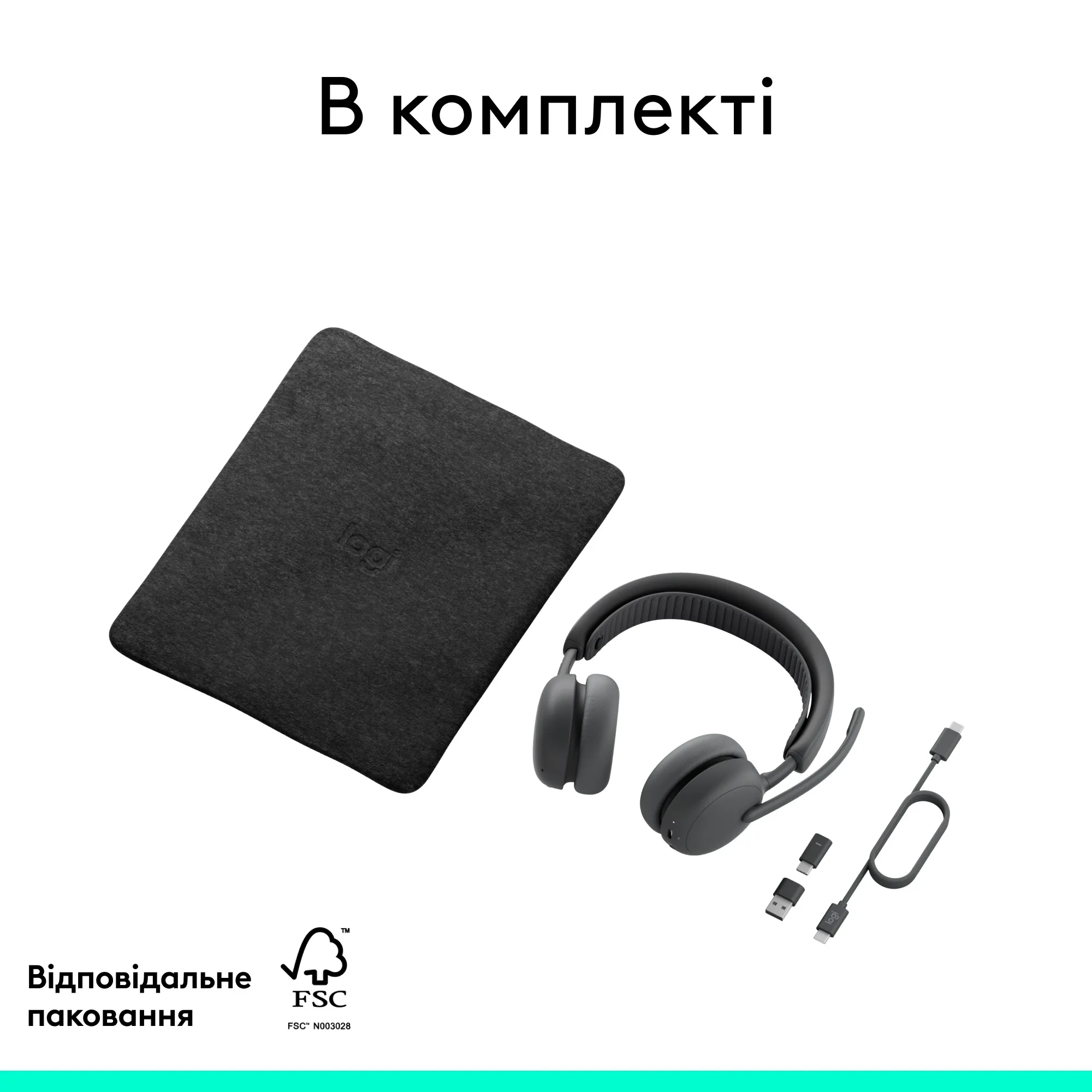 Купити Навушники Logitech Zone Wireless 2 ES for Business Graphite TEAMS version with receiver (981-001493) - фото 15