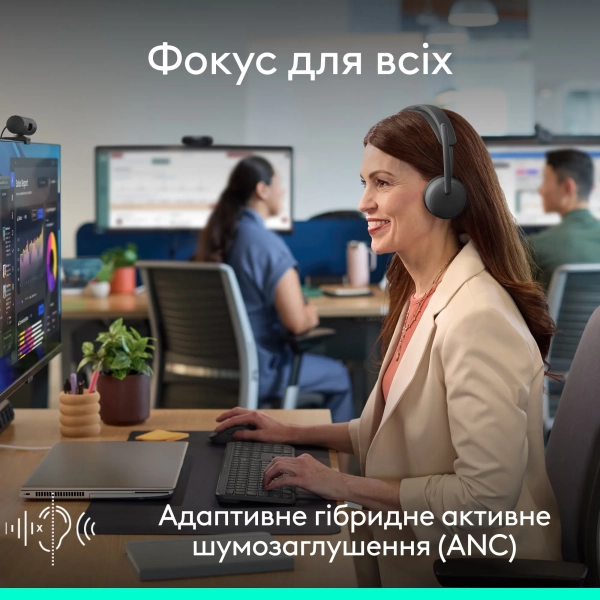 Купити Навушники Logitech Zone Wireless 2 ES for Business Graphite UC version (981-001498) - фото 7