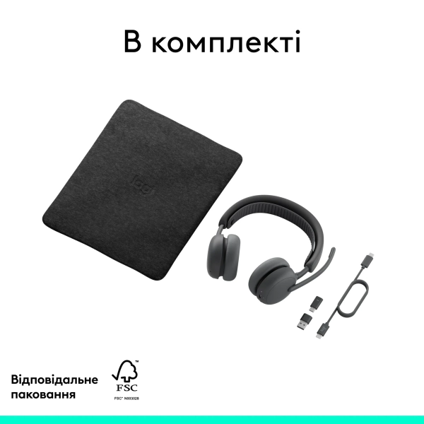 Купити Навушники Logitech Zone Wireless 2 ES for Business Graphite UC version (981-001498) - фото 15