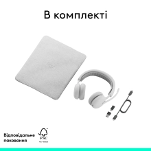 Купити Навушники Logitech Zone Wireless 2 ES for Business Off-White TEAMS version with receiver (981-001520) - фото 15