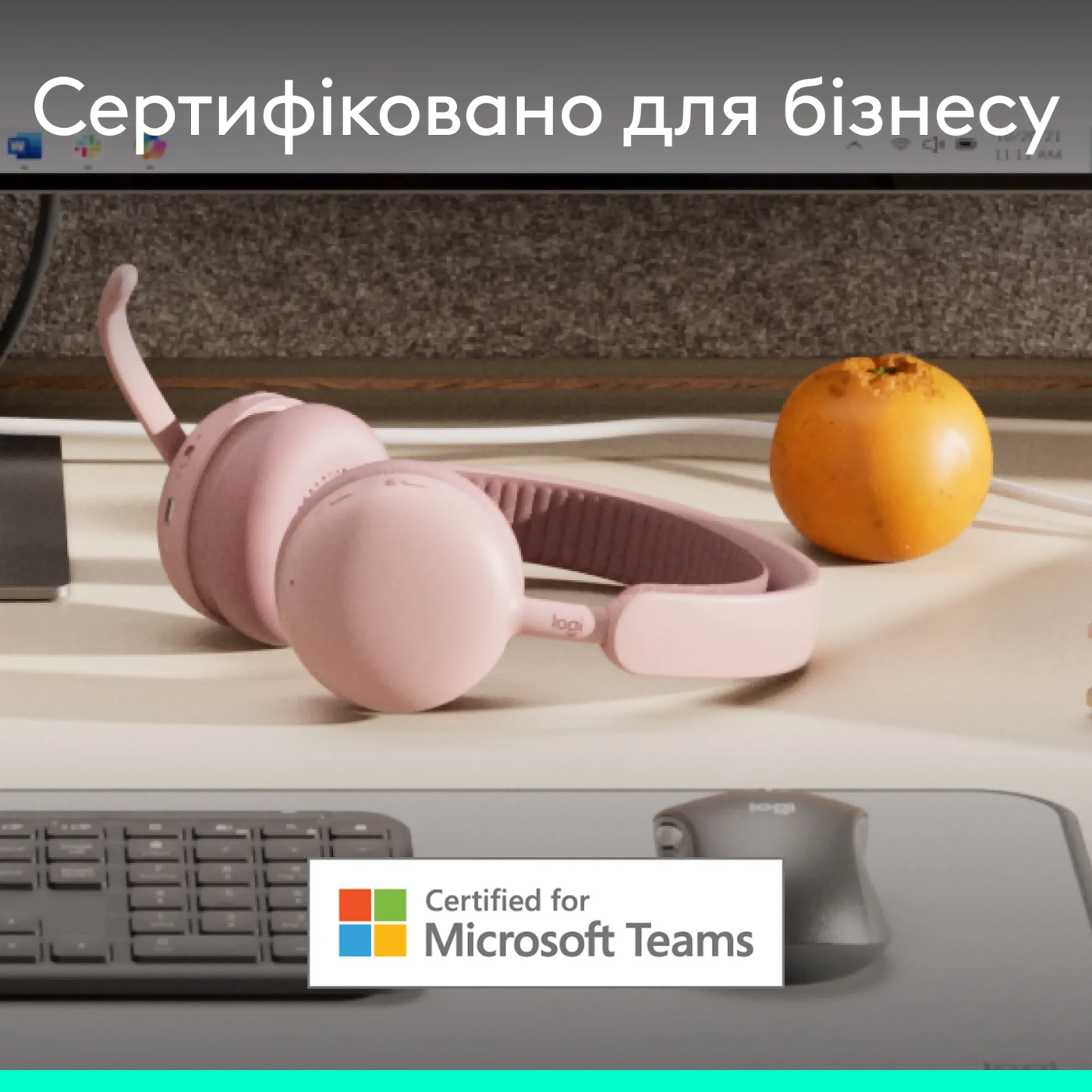 Купити Навушники Logitech Zone Wireless 2 ES for Business Rose TEAMS version with receiver (981-001521) - фото 6