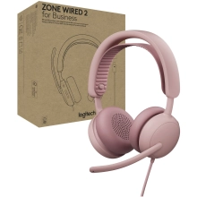 Купити Навушники Logitech Zone Wired 2 for Business USB Rose TEAMS version (981-001616) - фото 5