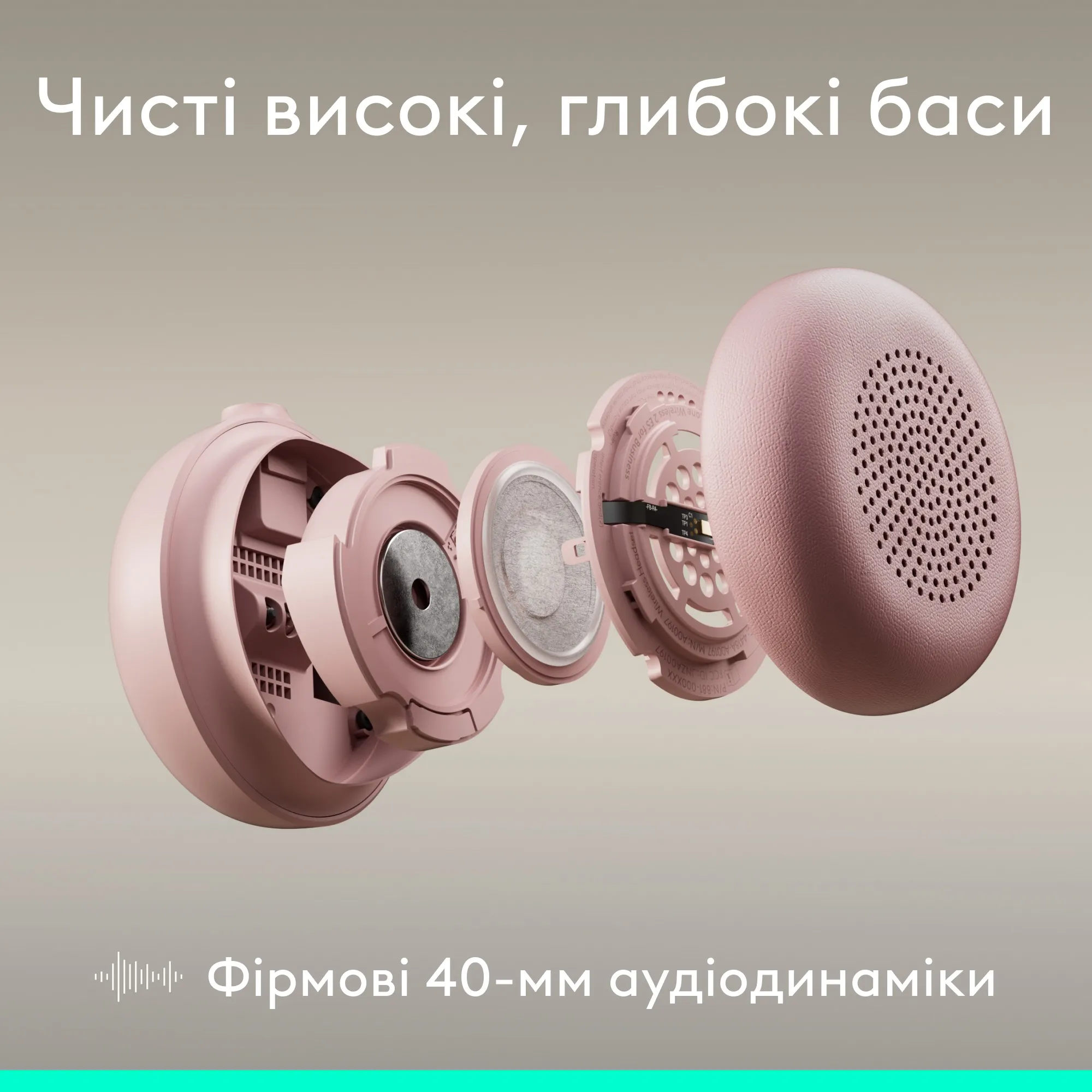 Купити Навушники Logitech Zone Wired 2 for Business USB Rose TEAMS version (981-001616) - фото 8