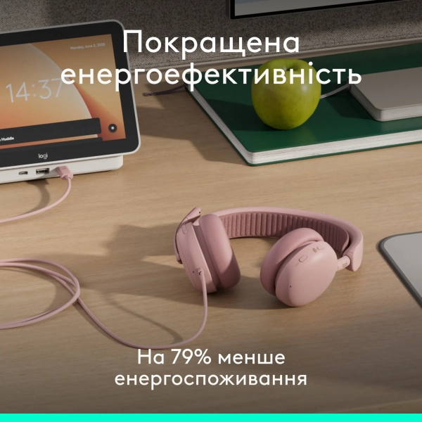Купити Навушники Logitech Zone Wired 2 for Business USB Rose TEAMS version (981-001616) - фото 12