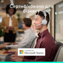 Купити Навушники Logitech Zone Wired 2 for Business USB Off-White TEAMS version (981-001617) - фото 6