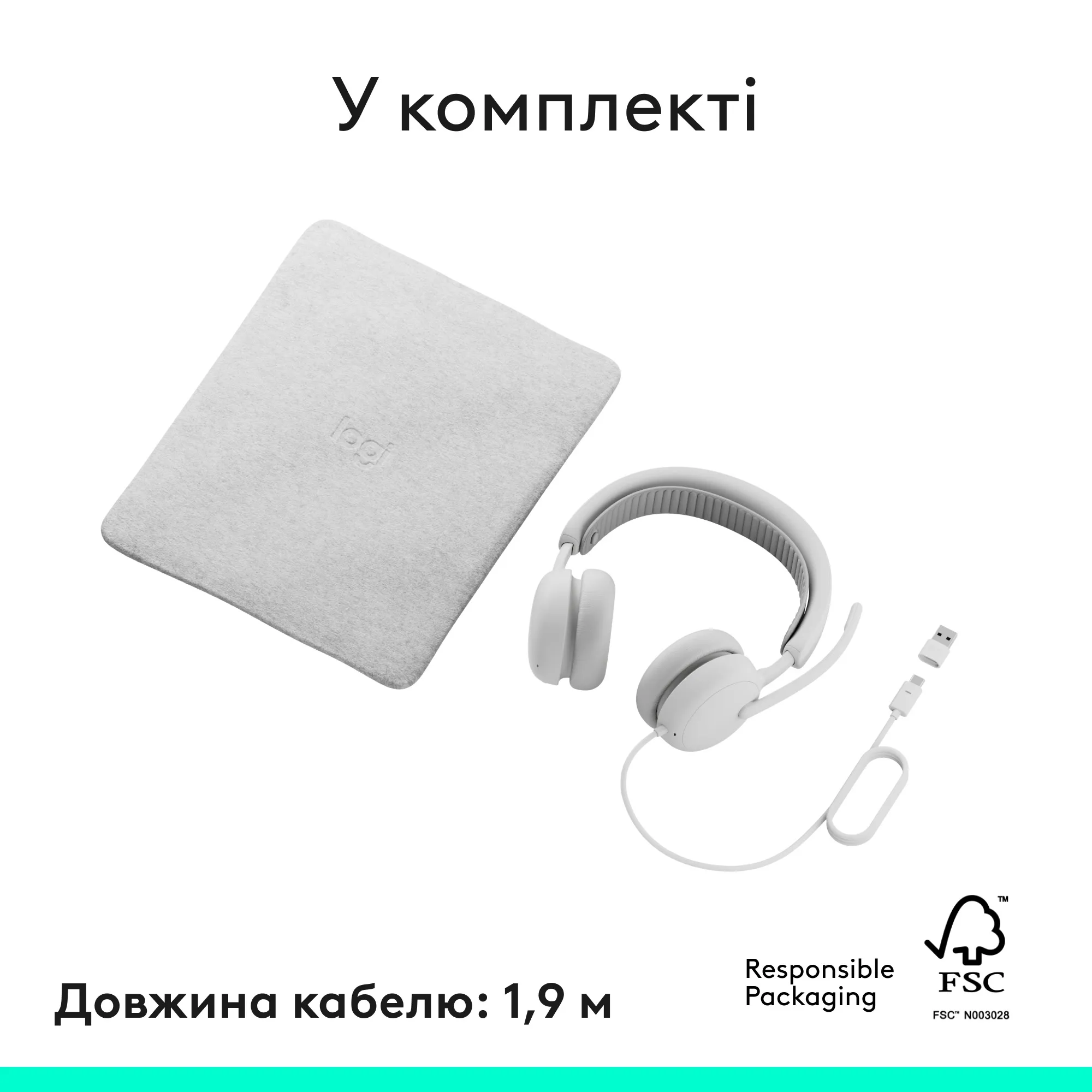 Купити Навушники Logitech Zone Wired 2 for Business USB Off-White TEAMS version (981-001617) - фото 15