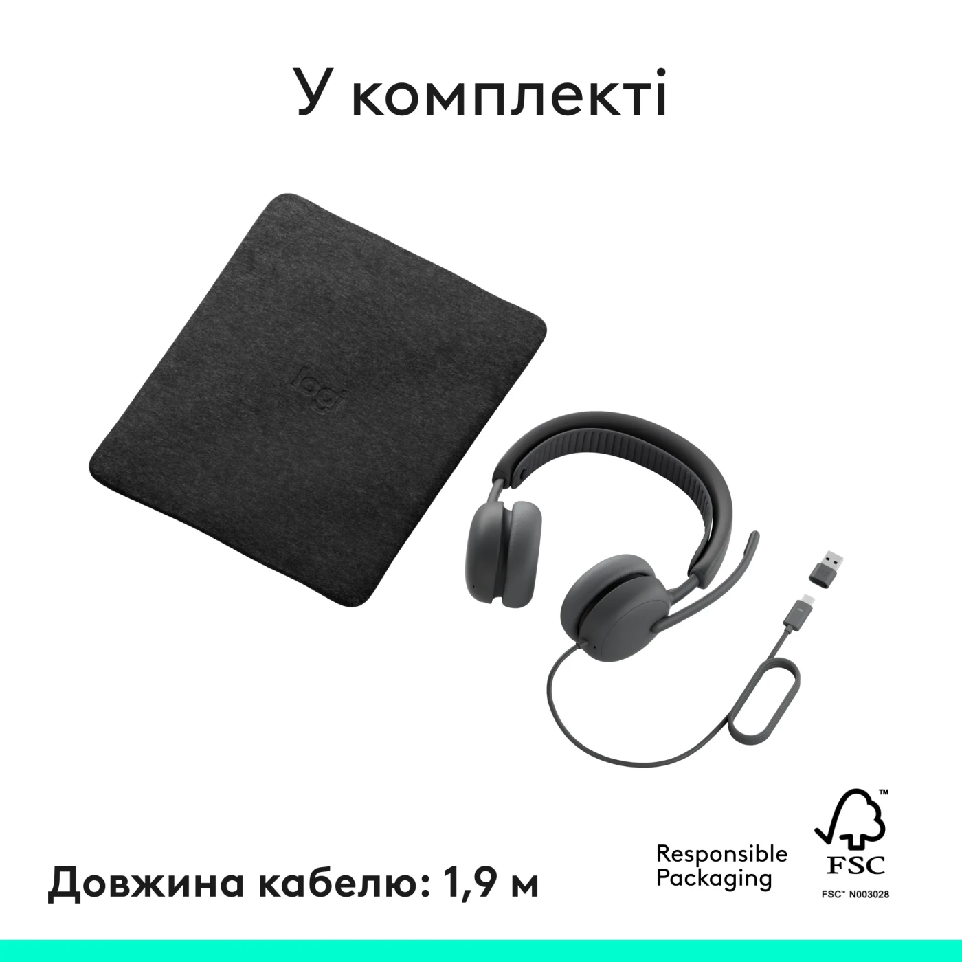 Купити Навушники Logitech Zone Wired 2 for Business USB Graphite UC version (981-001618) - фото 15