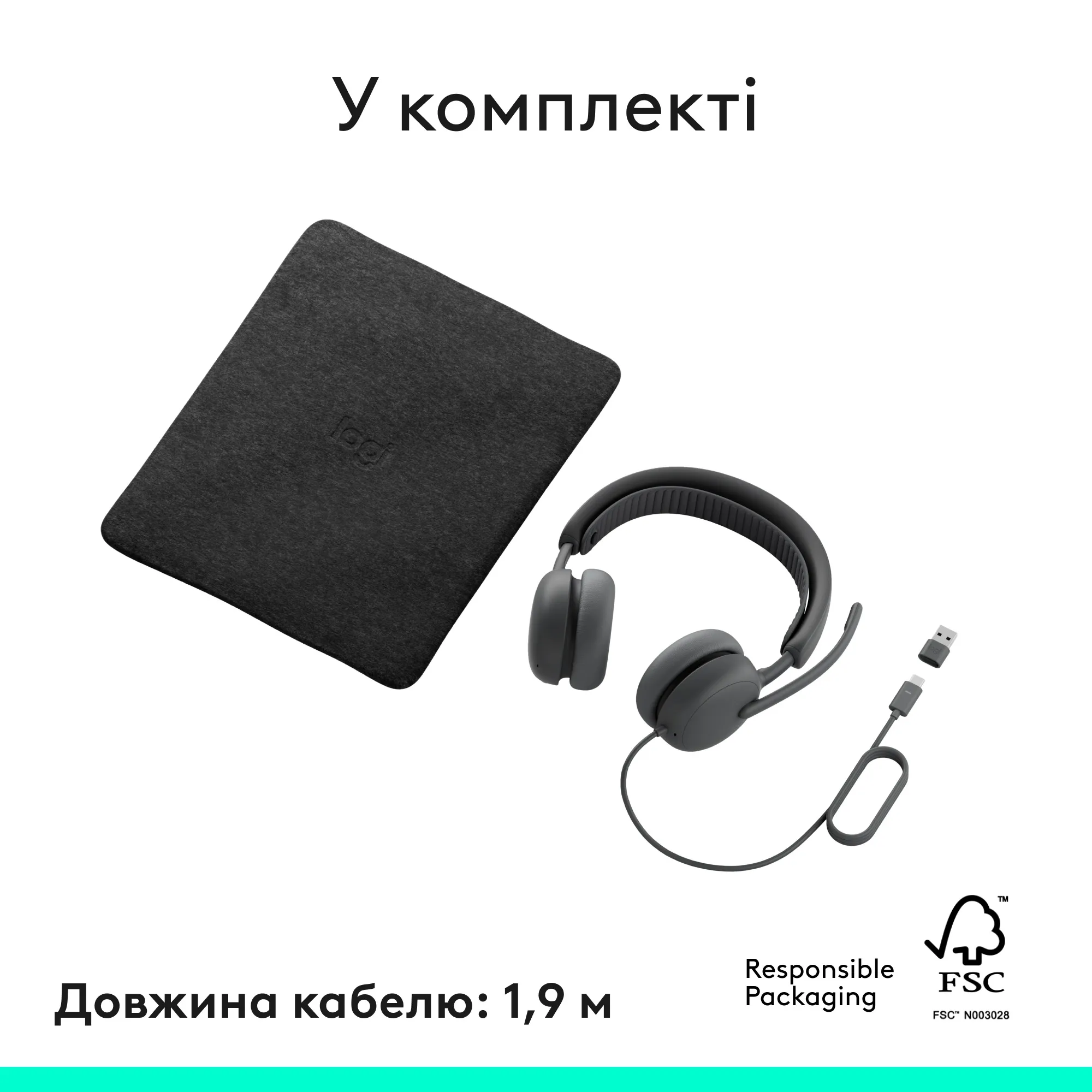 Купити Навушники Logitech Zone Wired 2 for Business USB Graphite UC version (981-001618) - фото 15