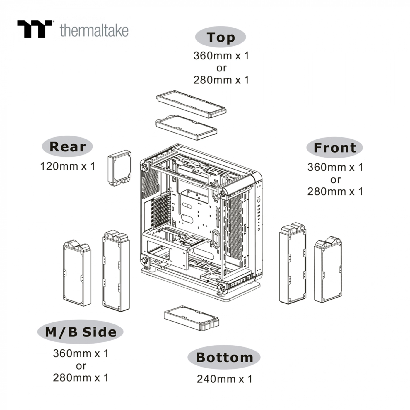 Купить Корпус Thermaltake Core P6 TG Black (CA-1V2-00M1WN-00) - фото 10