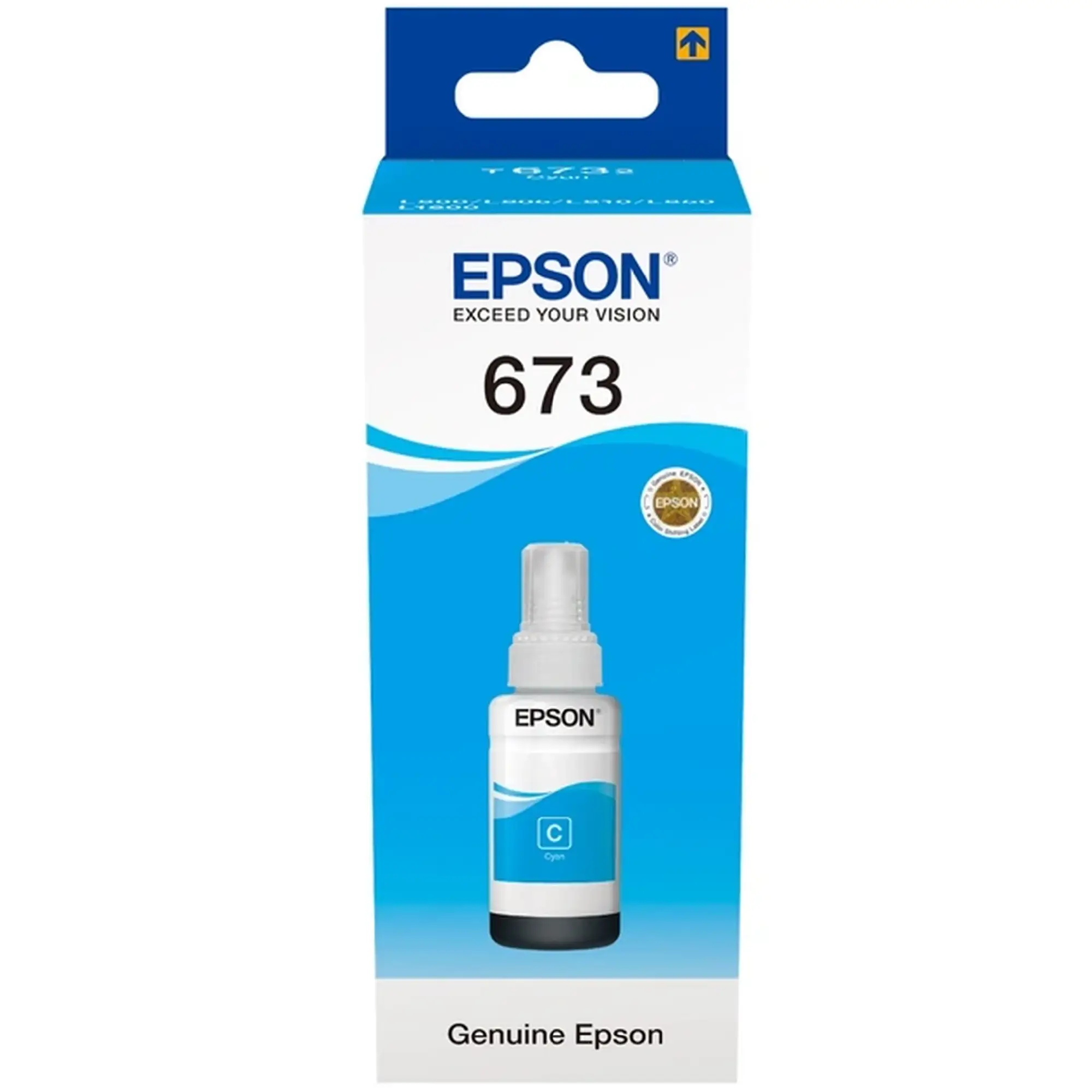 Купить Оригинальные чернила Epson 673 cyan 70мл L800/1800 (C13T67324A) - фото 1