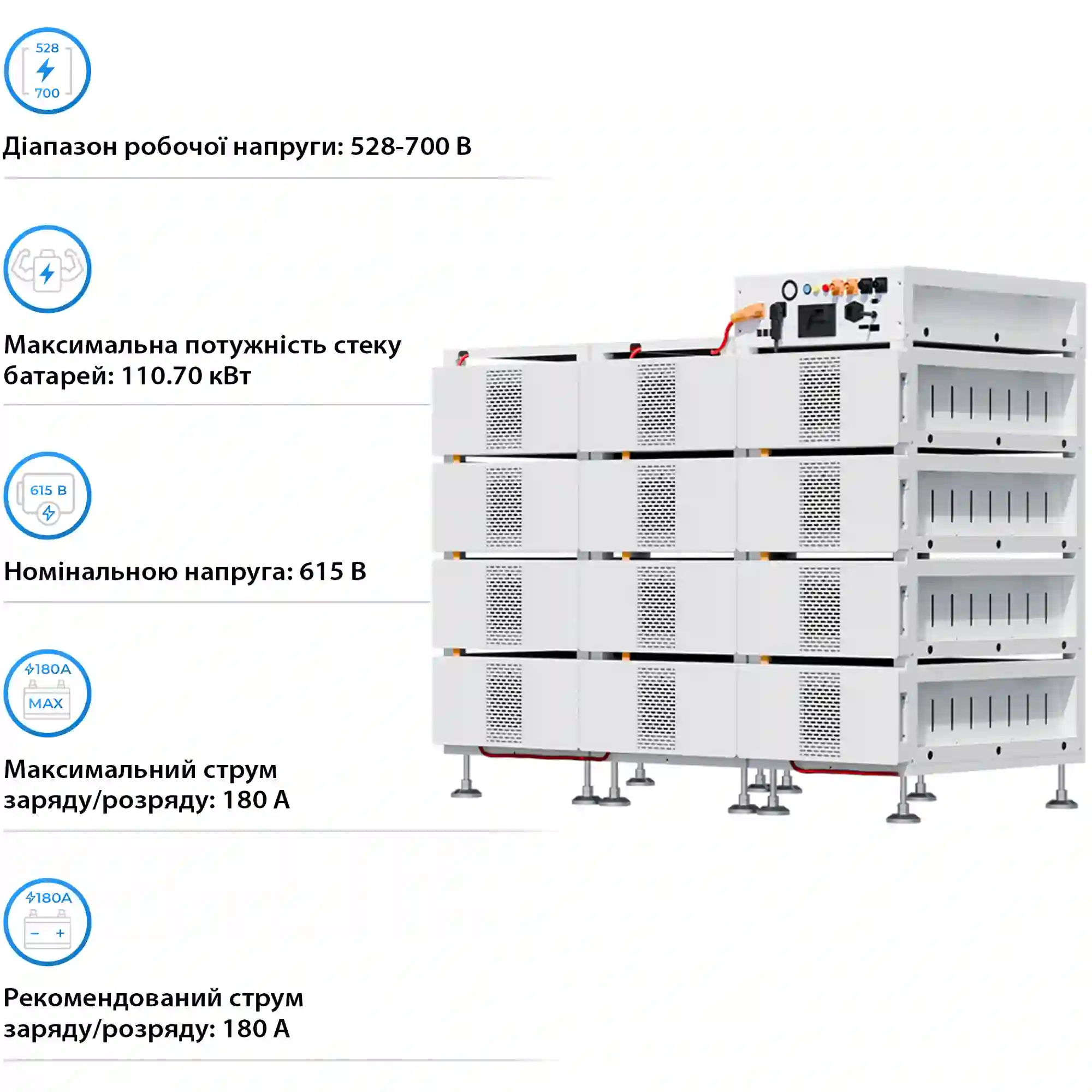 Купить Блок батарей DEYE BOS-B Pro-A3 12шт LiFePO4 HV 615V 314Ah 192kWh с BMS (BOS-B-PRO-192kWh) - фото 4