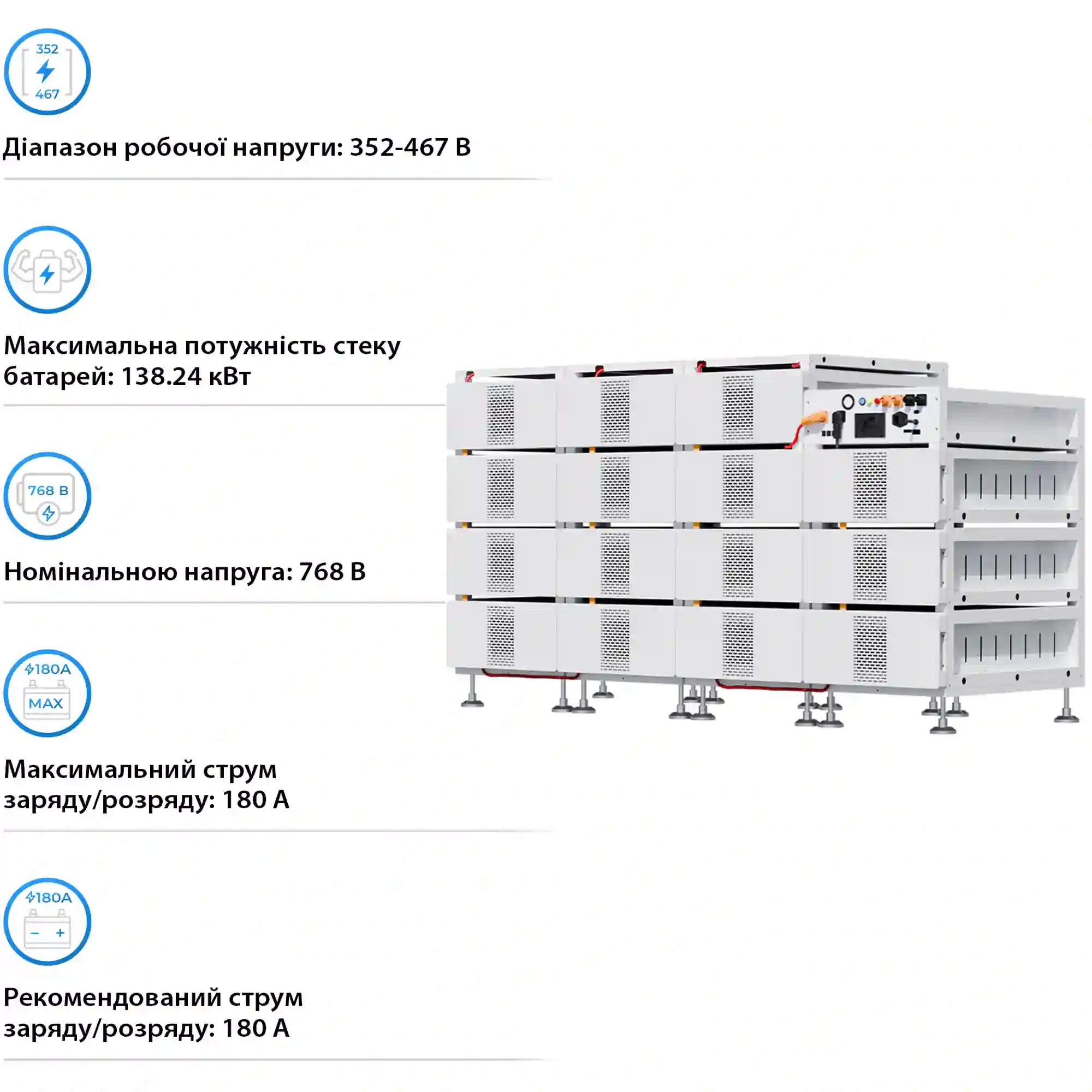 Купить Блок батарей DEYE BOS-B Pro-A3 15шт LiFePO4 HV 768V 314Ah 240kWh с BMS (BOS-B-PRO-240kWh) - фото 4