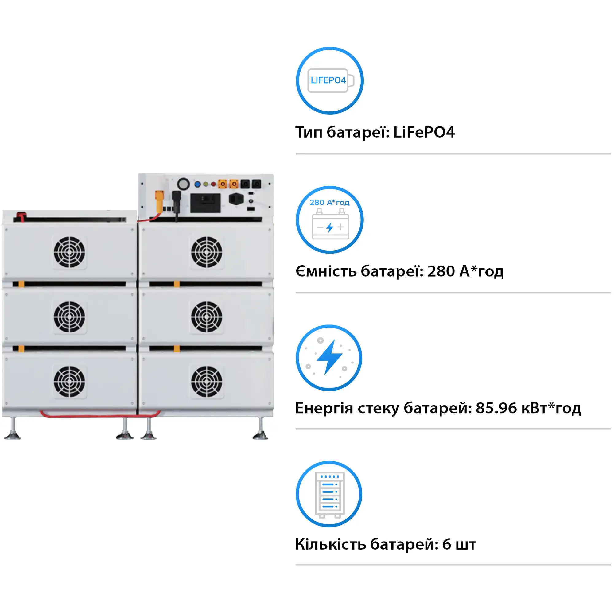Купить Блок батарей Deye BOS-B 85kWh 306V 280Ah LiFePO4 BOS-B-PDU-2 (BOS-B-85kW) - фото 2