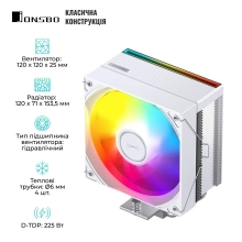 Купить Процессорный кулер Jonsbo CB40 White - фото 3