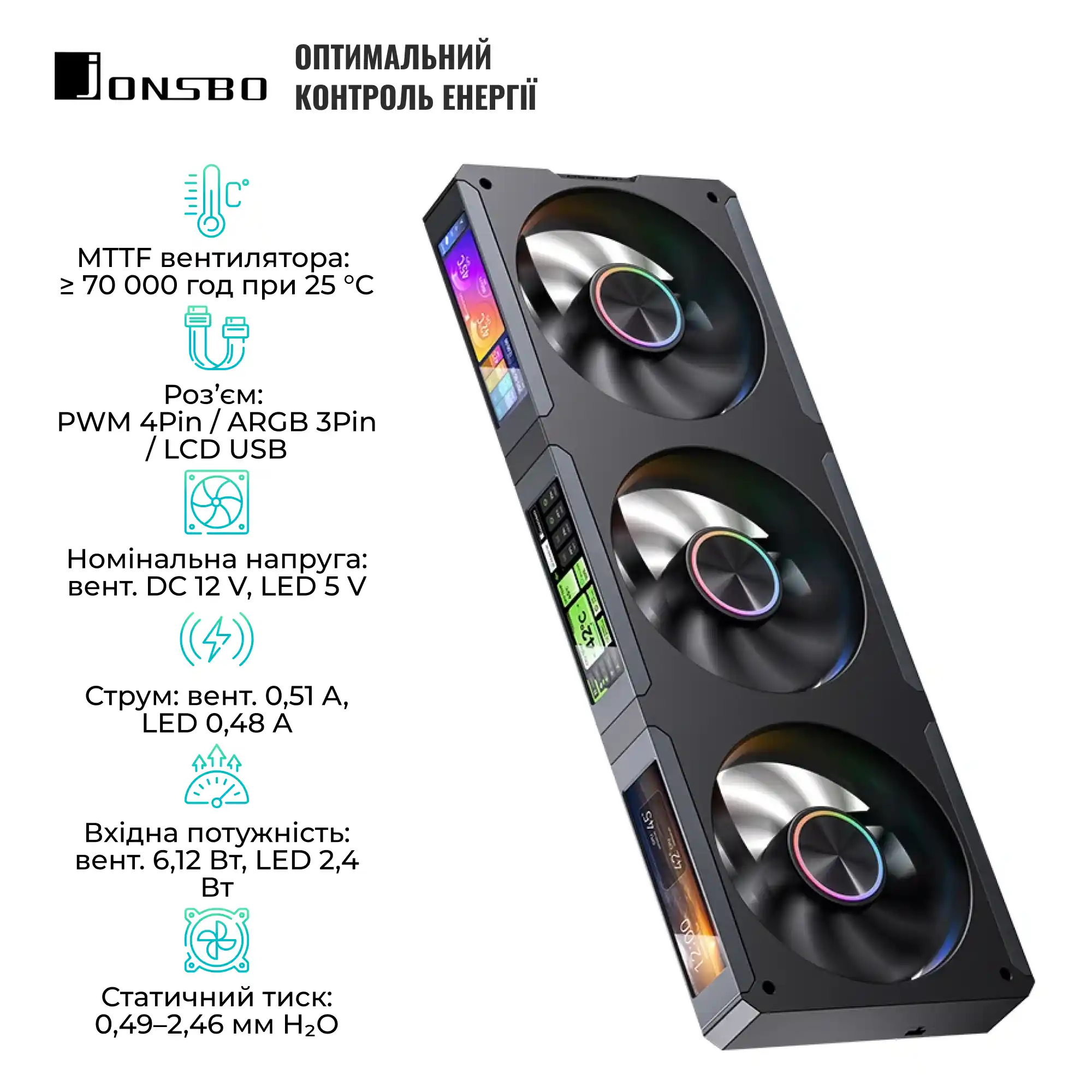 Купить Вентилятор Jonsbo ZC-360B Black - фото 5