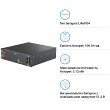 Купить Аккумуляторная батарея Ecosolex ESR-L5000A 51.2V 100Ah 5.12kWh LiFePo4 (ESR-L5000A) - фото 3