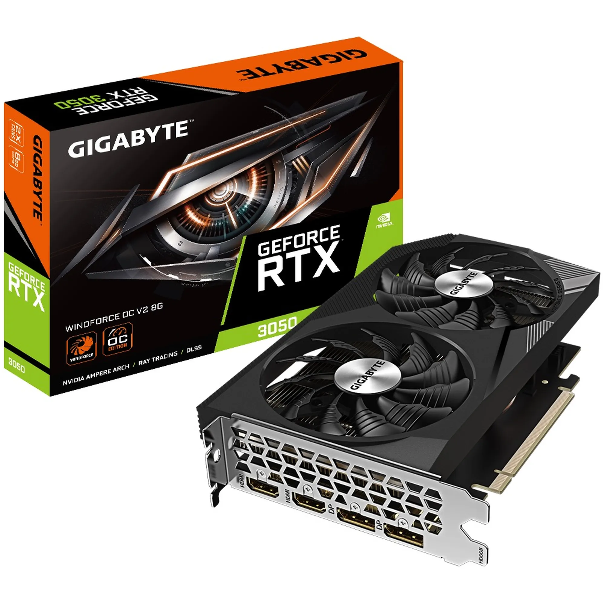 Купить Видеокарта GIGABYTE Nvidia GeForce RTX 3050 WINDFORCE OC V2 8 GB (GV-N3050WF2OCV2-8GD) - фото 7