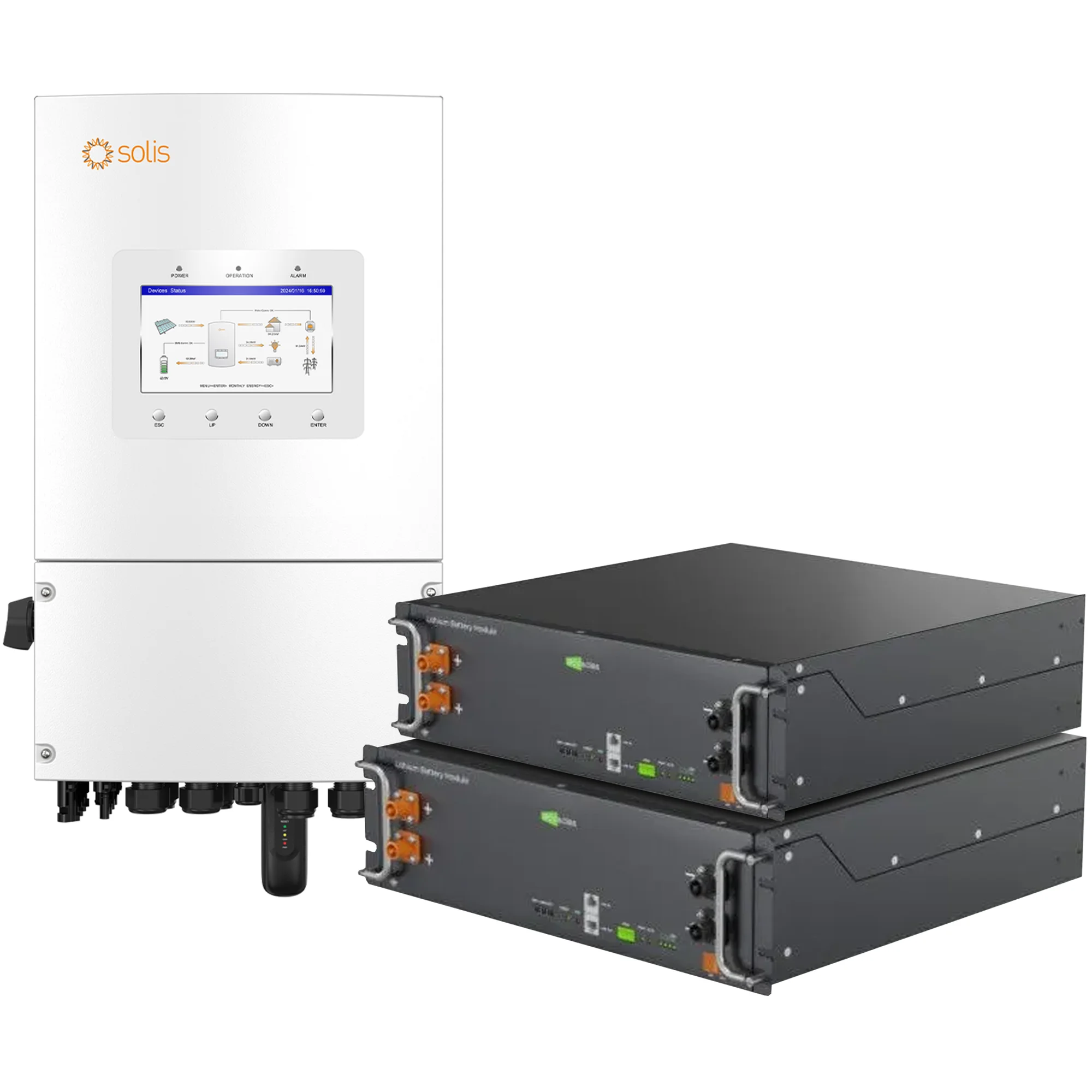 Купить Система хранения энергии Solis SV-1SL8K1-LES10.2K1 8kW 10.2kWh 2BAT LiFePO4 6000 циклов (SV-1SL8K1-LES10.2K1) - фото 1