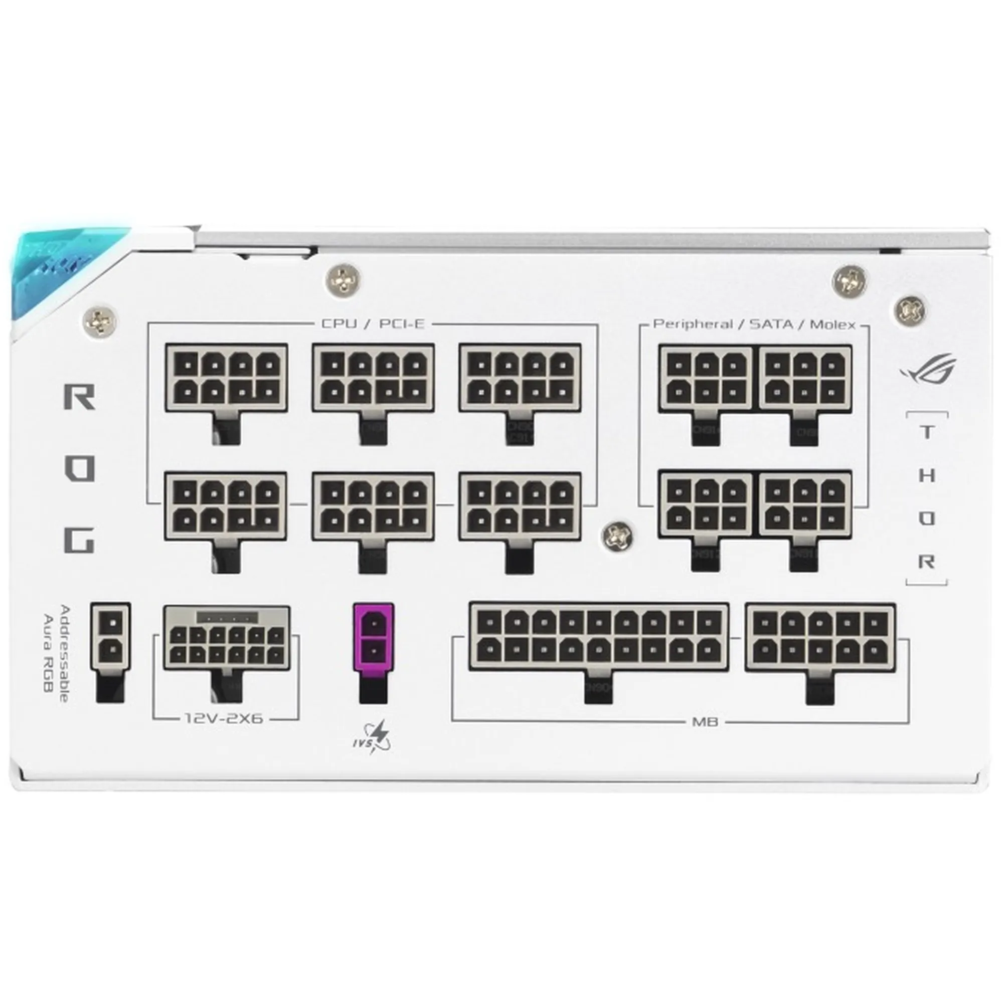 Купить Блок питания Asus ROG Thor 1200W Platinum III White (ROG-THOR-1200P3-WHITE-GAMING) (90YE00V5-B0NA00) - фото 5