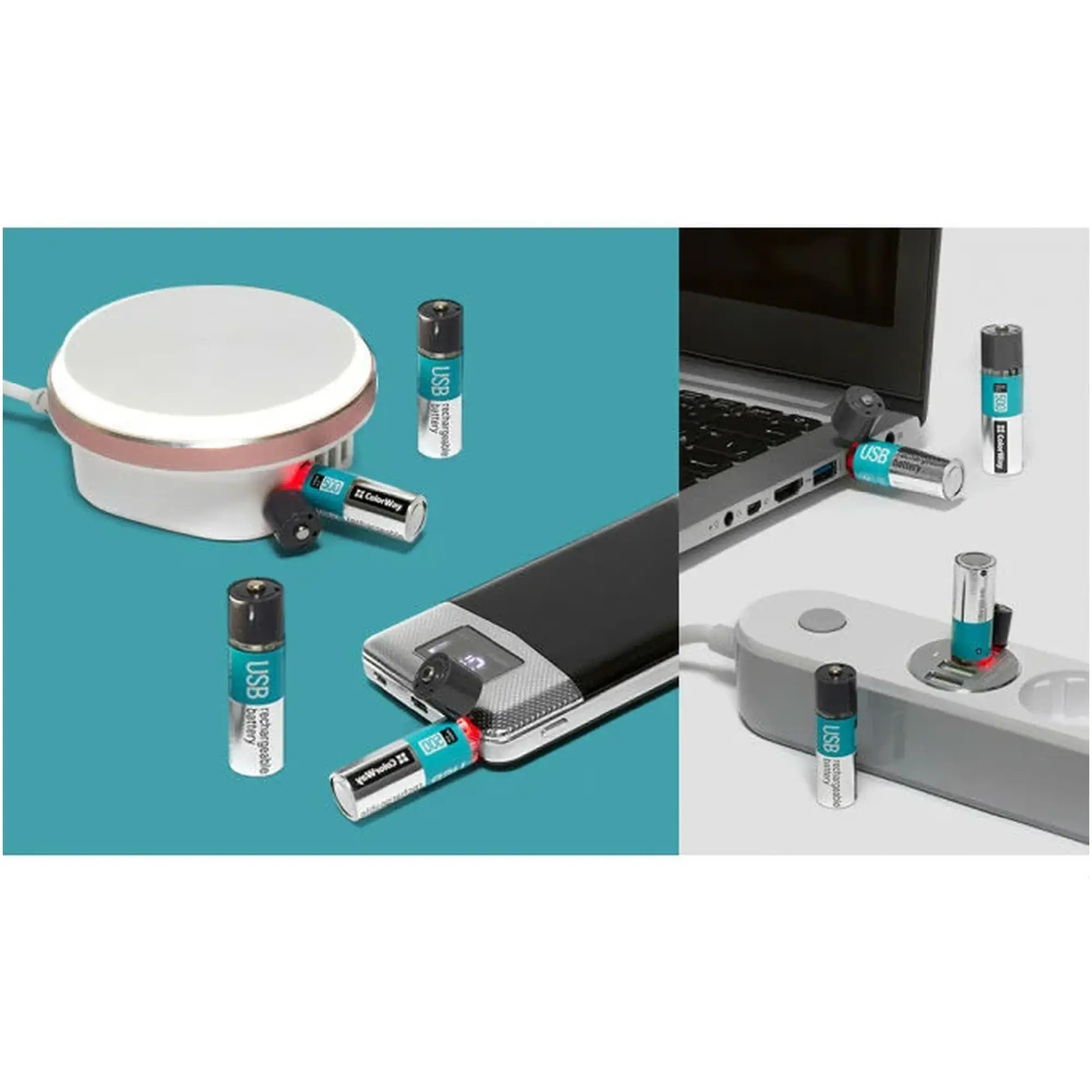 Купить Аккумулятор ColorWay AA USB 1200 mAh 1.5V (2pcs.) (CW-UBAA-02) - фото 2