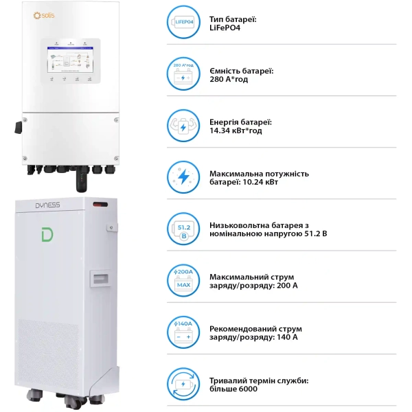 Купить Система хранения энергии Solis SV-1SL8K1-SV14.3K1-1 8kW 14.3kWh 1BAT LiFePO4 6000 циклов (SV-1SL8K1-SV14.3K1-1) - фото 5