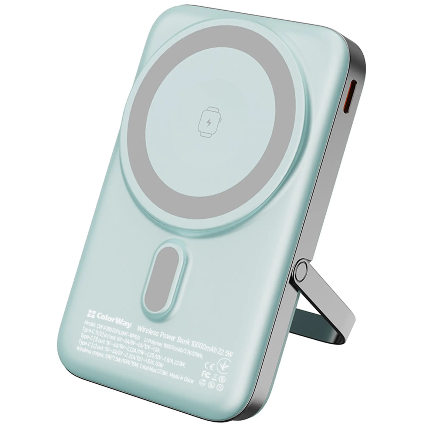 Купить Повербанк УМБ ColorWay 10000mAh 22.5W Aquamarine (CW-PB100LPA2MT-WPDD) - фото 1