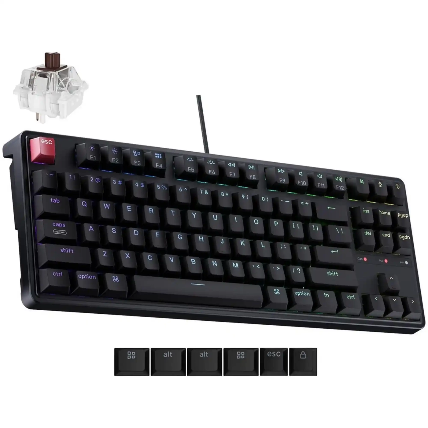 Купить Клавиатура Keychron C3 Pro V2 87 Key RGB K pro Brown Black (C3PX-H3-UA) - фото 2