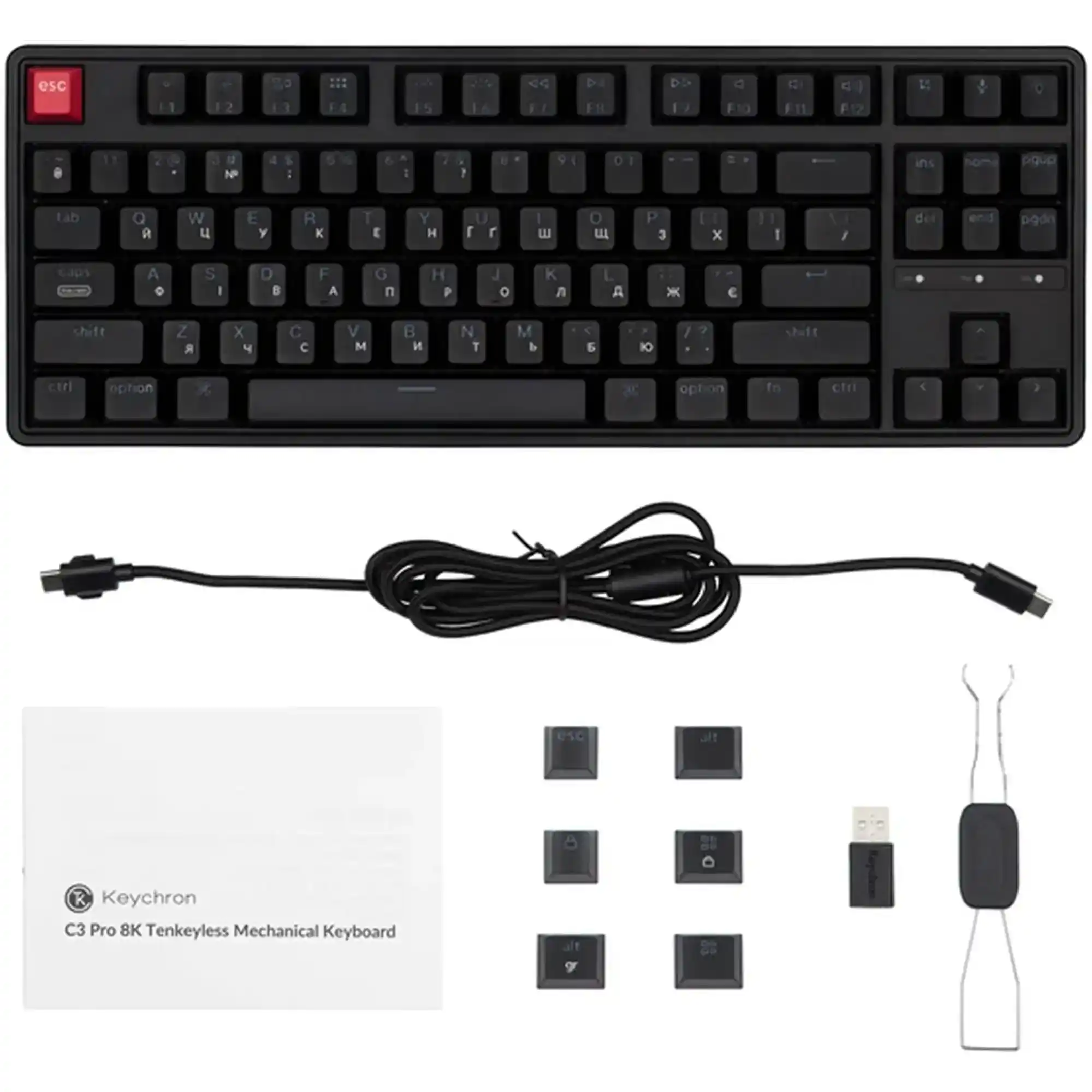 Купить Клавиатура Keychron C3 Pro V2 87 Key RGB K pro Brown Black (C3PX-H3-UA) - фото 7