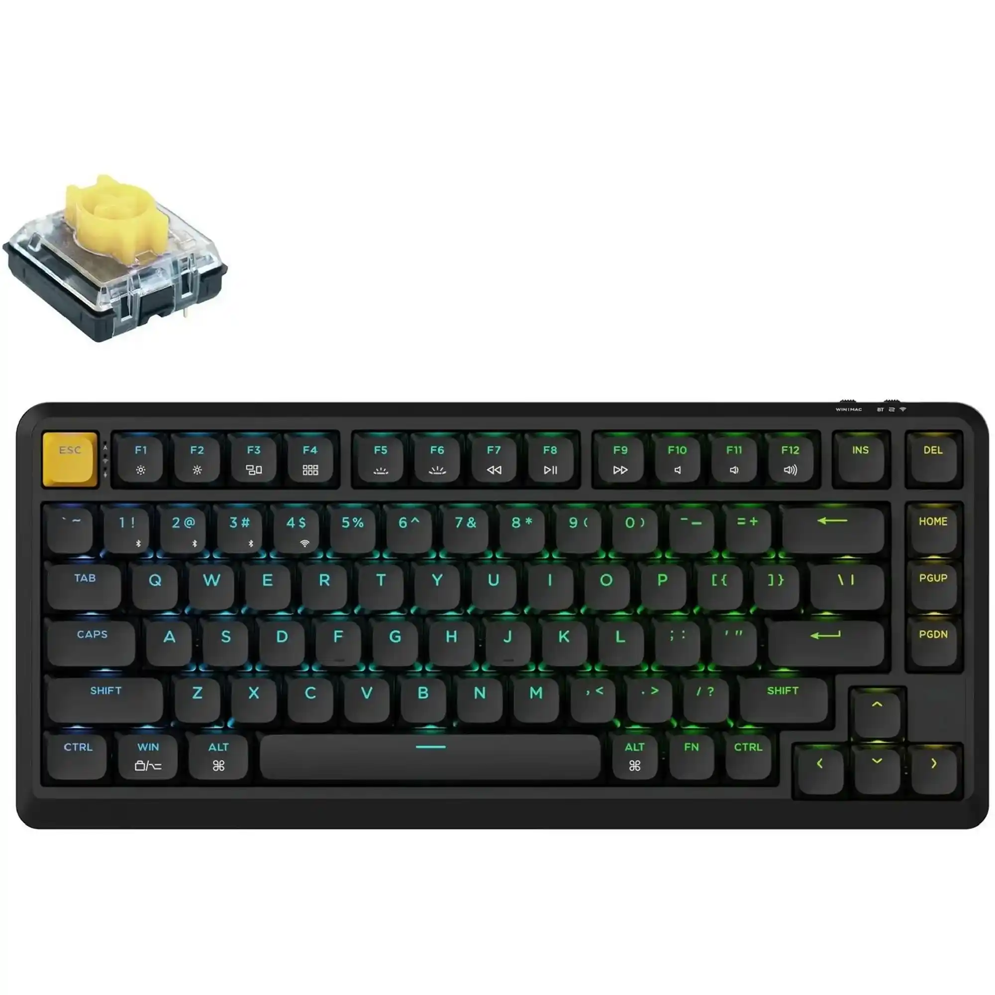 Купить Клавиатура Keychron J1 82 Key RGB K pro Banana Black (J1-H4-UA) - фото 1