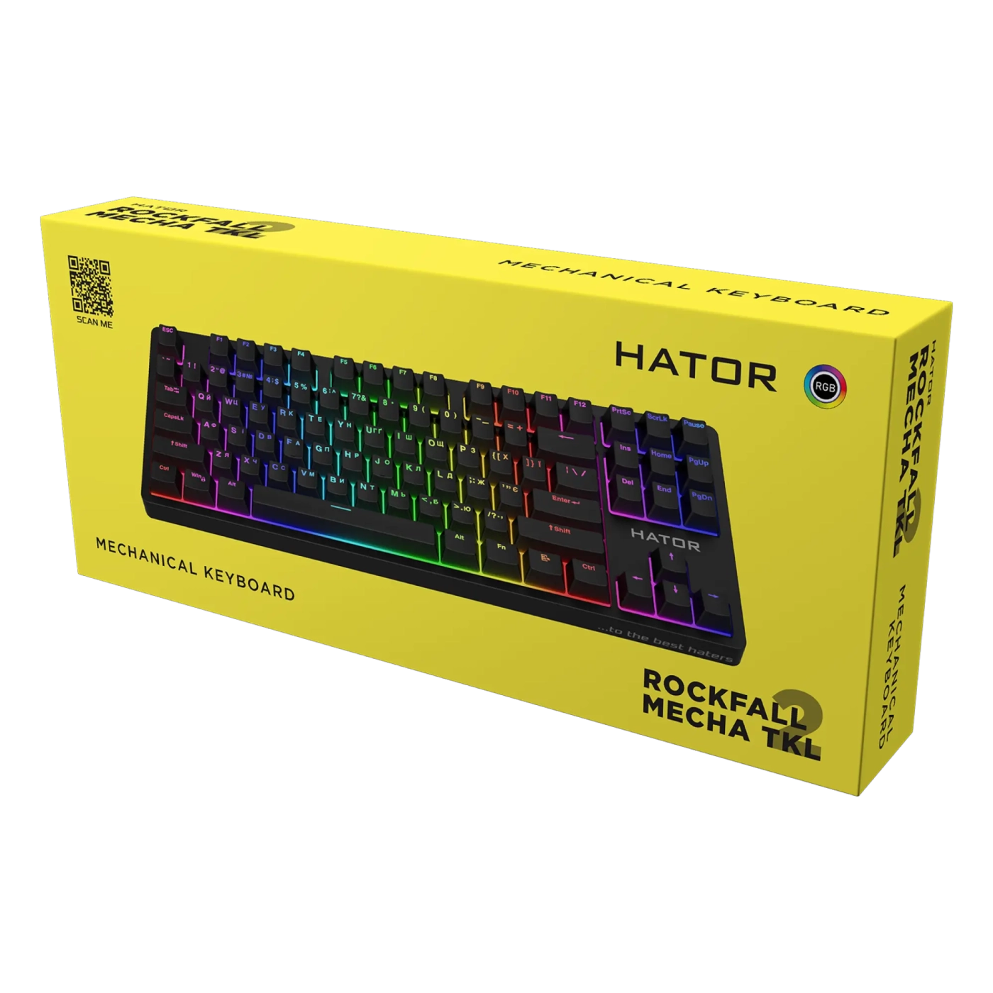 Купить Клавиатура HATOR Rockfall 2 Mecha TKL orange (HTK-520) Black - фото 6