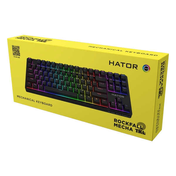 Купить Клавиатура HATOR Rockfall 2 Mecha TKL orange (HTK-520) Black - фото 6