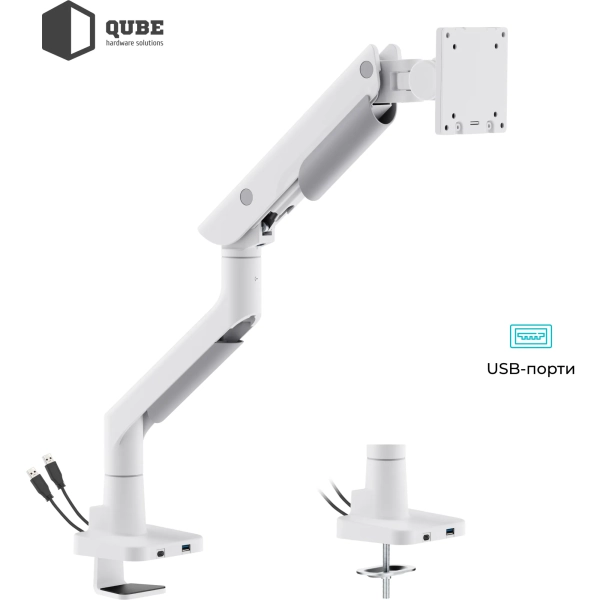 Купить Крепление для монитора (кронштейн) Qube 5727GW.USB до 57" 2-27 кг, газовая пружина - фото 7