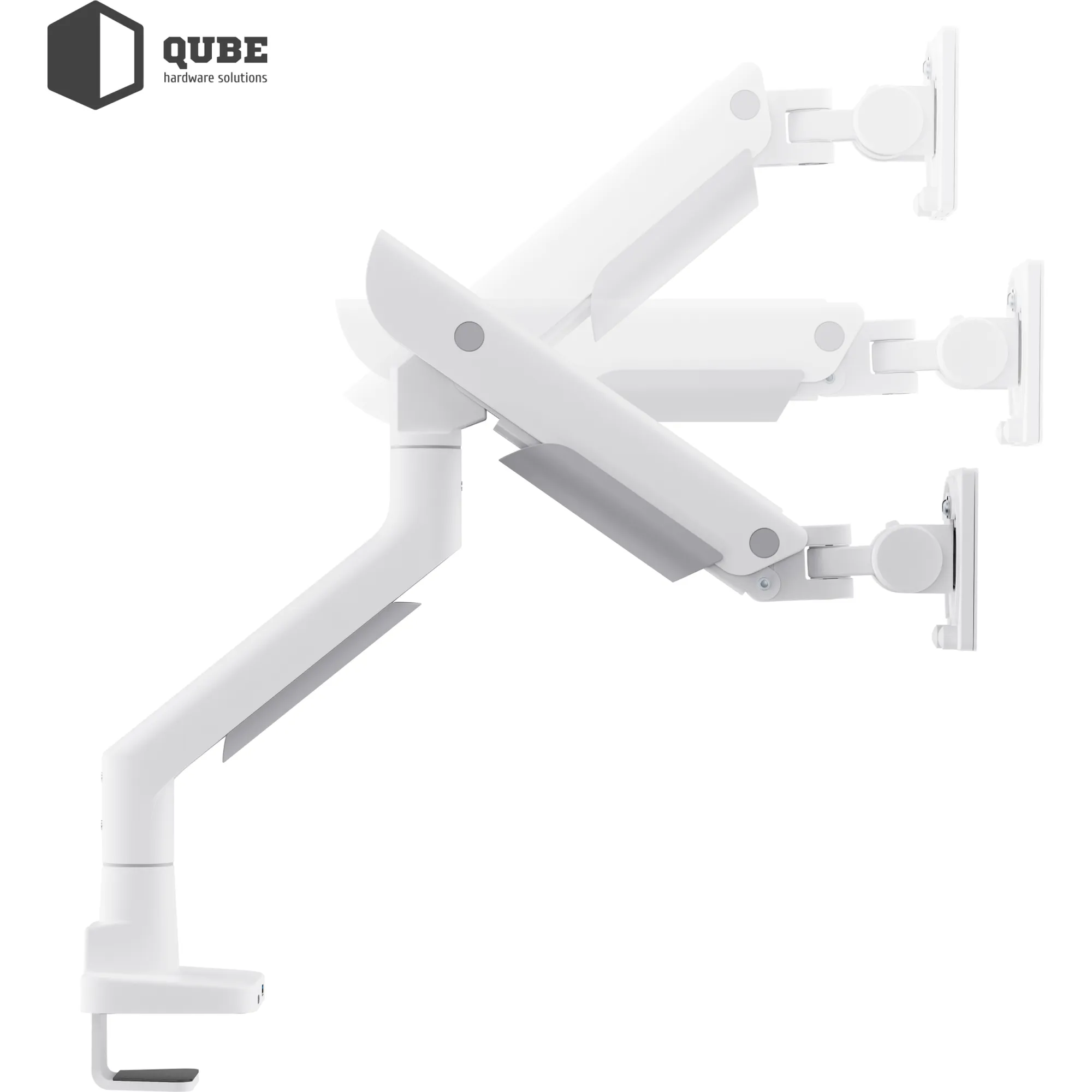 Купить Крепление для монитора (кронштейн) Qube 5727GW.USB до 57" 2-27 кг, газовая пружина - фото 9
