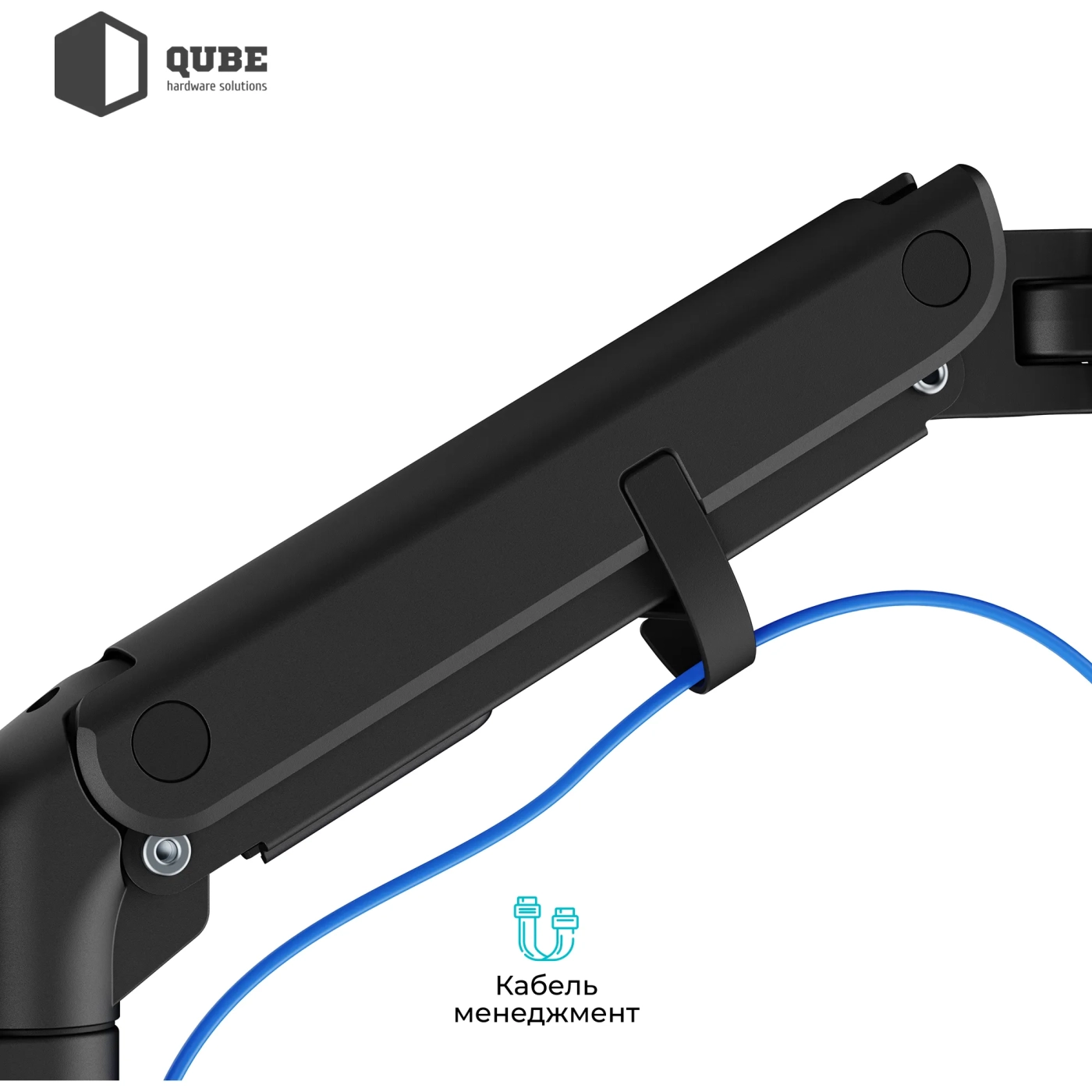 Купить Крепление для монитора (кронштейн) Qube 5727GB.Wall до 57" 2-27 кг, газовая пружина - фото 6