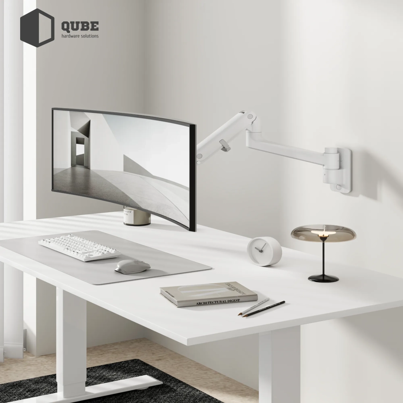 Купить Крепление для монитора (кронштейн) Qube 5727GB.Wall до 57" 2-27 кг, газовая пружина - фото 9