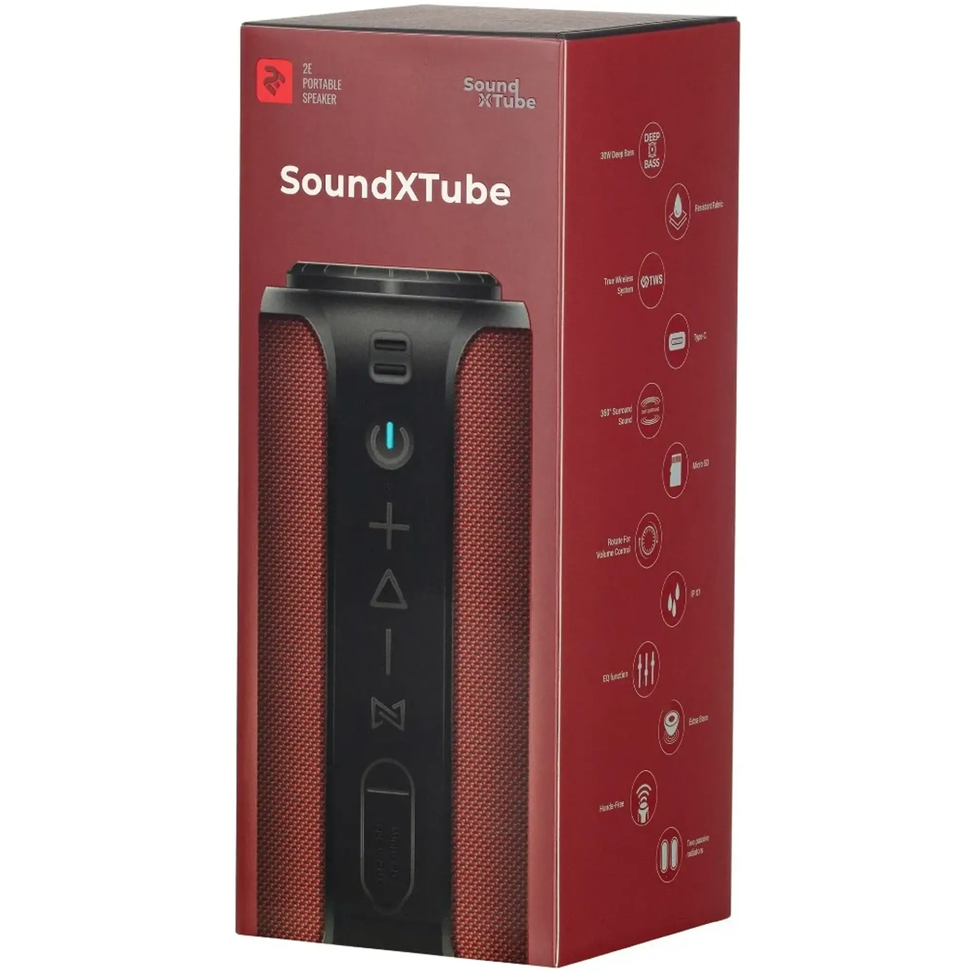 Купити Акустична система 2E SoundXTube TWS MP3 Wireless Waterproof Red (2E-BSSXTWRD) - фото 7
