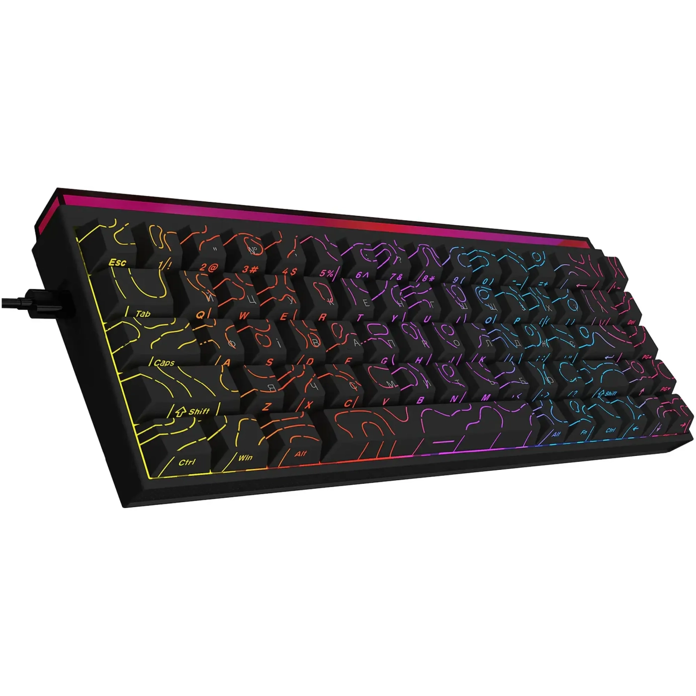 Купити Клавіатура Ajazz NK68 Red switches Side Contour Black (NK68-R-S-B) - фото 4