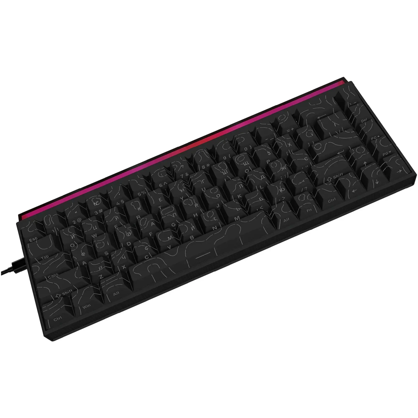 Купити Клавіатура Ajazz NK68 Red switches Side Contour Black (NK68-R-S-B) - фото 5