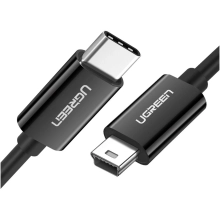 Купити Кабель UGREEN US242 USB-C 2.0 to Mini-USB 5-pin 1m Black (50445) - фото 2
