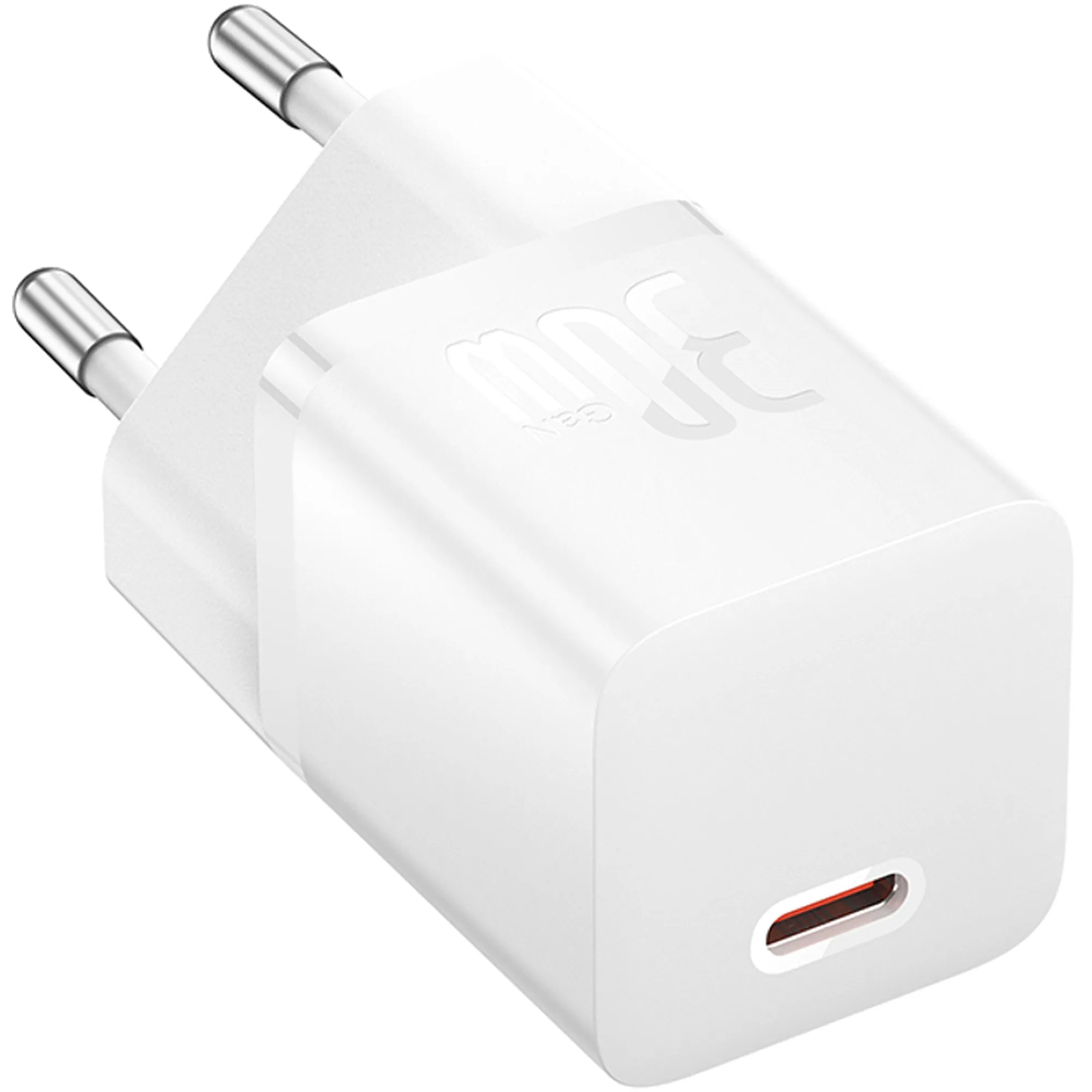 Купити Зарядний пристрій Baseus GaN5 Mini 1C 30W Moon White + кабель USB-C 100W 1m Moon White (P10110902213-00) - фото 2