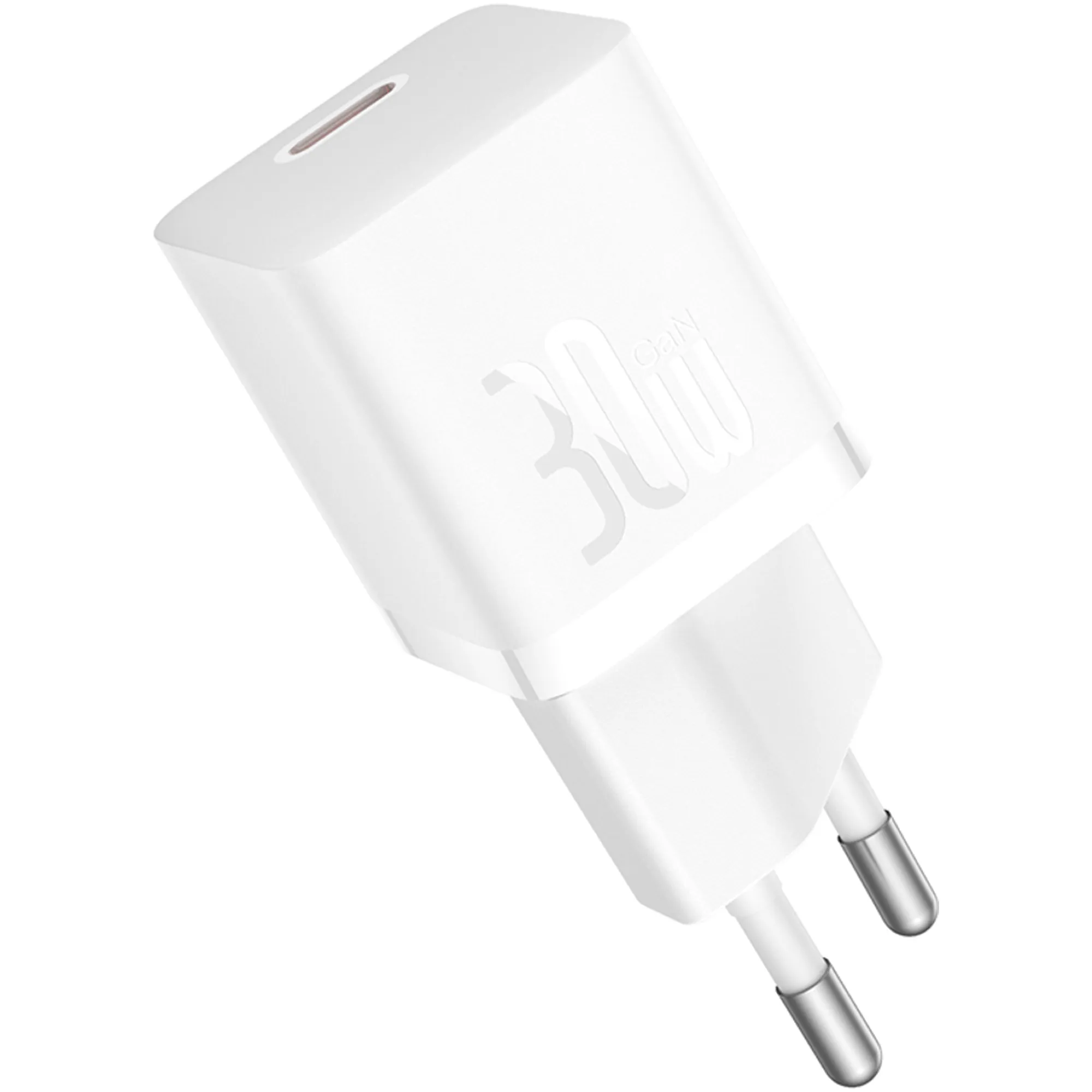 Купити Зарядний пристрій Baseus GaN5 Mini 1C 30W Moon White + кабель USB-C 100W 1m Moon White (P10110902213-00) - фото 4