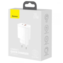 Купить Зарядное устройство Baseus Compact C+U 20W White (CCXJ-B02) - фото 5