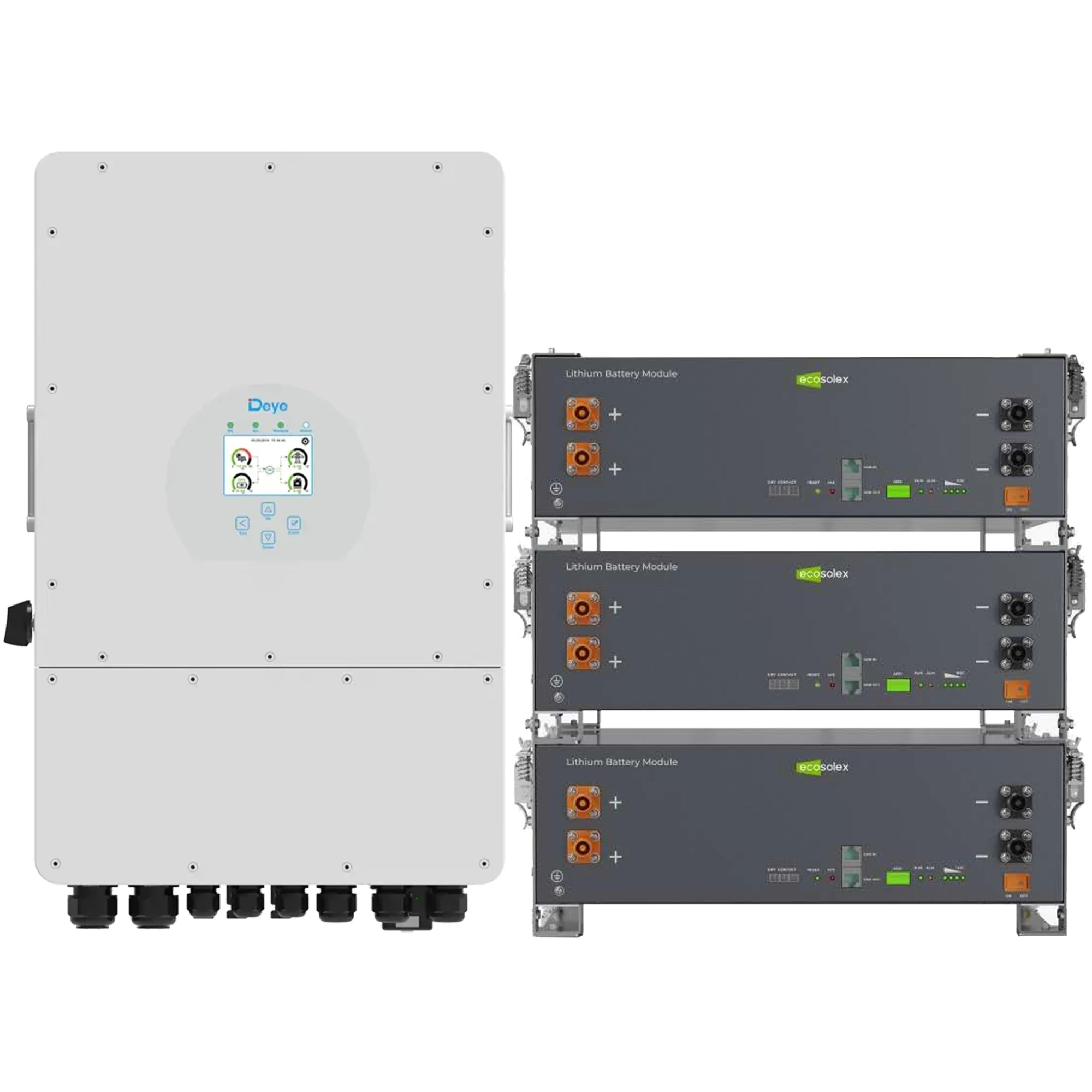 Купить Система хранения энергии DEYE SV-1DE10K1-LEC15K1-1 10kW 15.4kWh 3BAT LiFePO4 ≥6000 циклов (SV-1DE10K1-LEC15K1-1) - фото 1