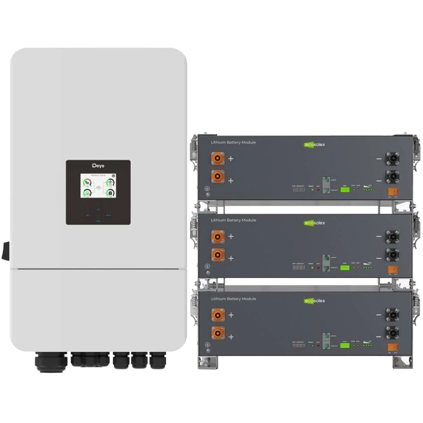 Купить Система хранения энергии DEYE SV-3DE12K2-LEC15K1-1 12kW 15.4kWh 3BAT LiFePO4 ≥6000 циклов (SV-3DE12K2-LEC15K1-1) - фото 1