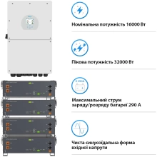 Купить Система хранения энергии DEYE SV-1DE16K1-LEC20K1-1 16kW 20.5kWh 4BAT LiFePO4 ≥6000 циклов (SV-1DE16K1-LEC20K1-1) - фото 3