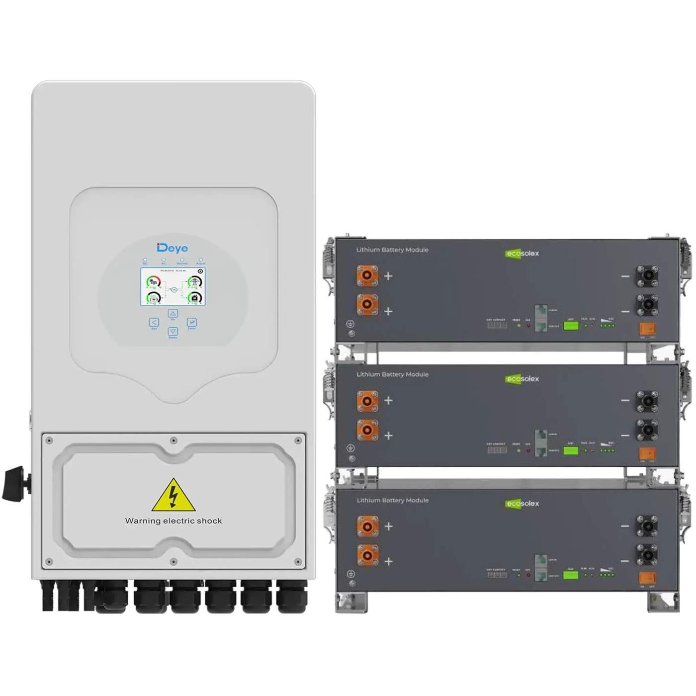Купить Система хранения энергии DEYE SV-1DE6K2-LEC15K1-1 6kW 15.4kWh 3BAT LiFePO4 ≥6000 циклов (SV-1DE6K2-LEC15K1-1) - фото 1