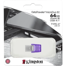 Купити Флеш накопичувач 64GB USB USB-C Kingston DataTraveler microDuo 3C (DTDUO3CG3/64GB) - фото 3