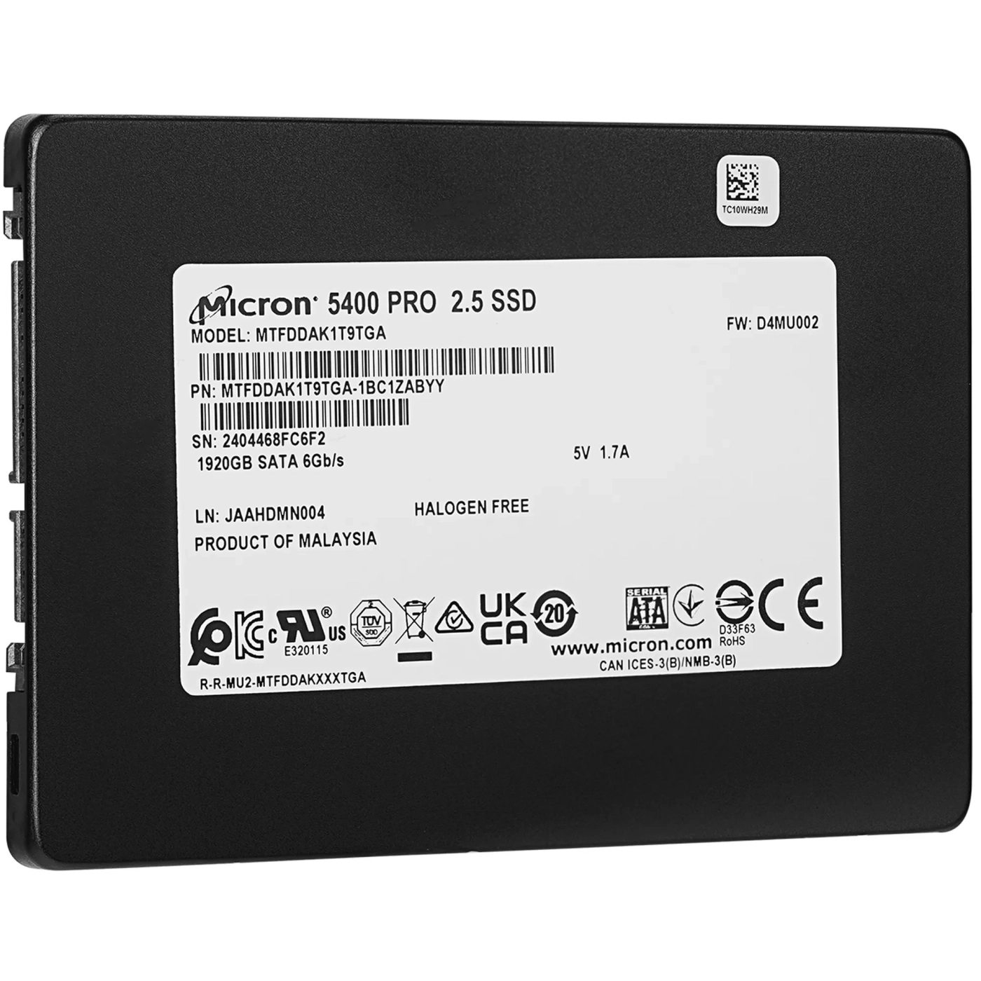 Купить SSD диск Micron 5400 PRO 1.92TB 2.5" SATA (MTFDDAK1T9TGA-1BC1ZABYY) - фото 2