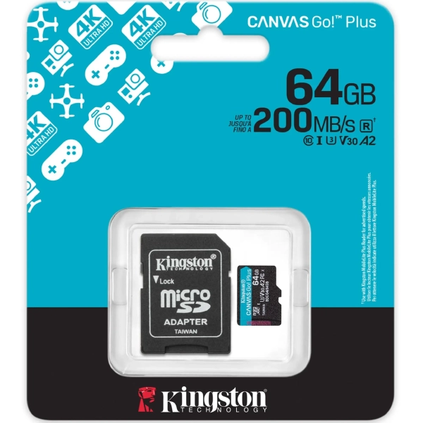 Купить Карта памяти Kingston 64GB microSDXC Canvas Go Plus Gen4 (SDCG4/64GB) - фото 3