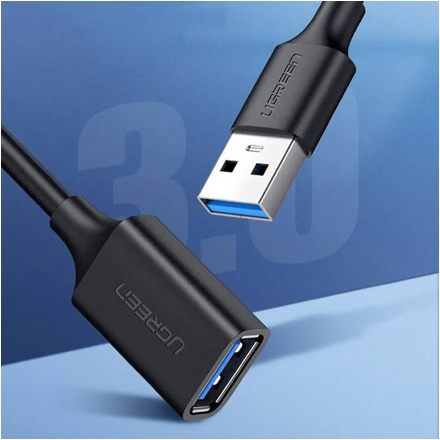 Купить Кабель UGREEN US129 USB 3.0 Extension Male Cable 0.5m Black (30125) - фото 2